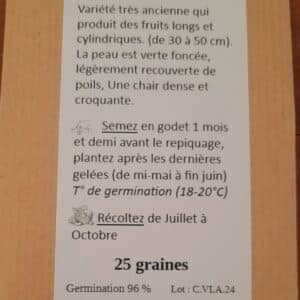 Concombre vert long anglais (Cucumis Sativus)